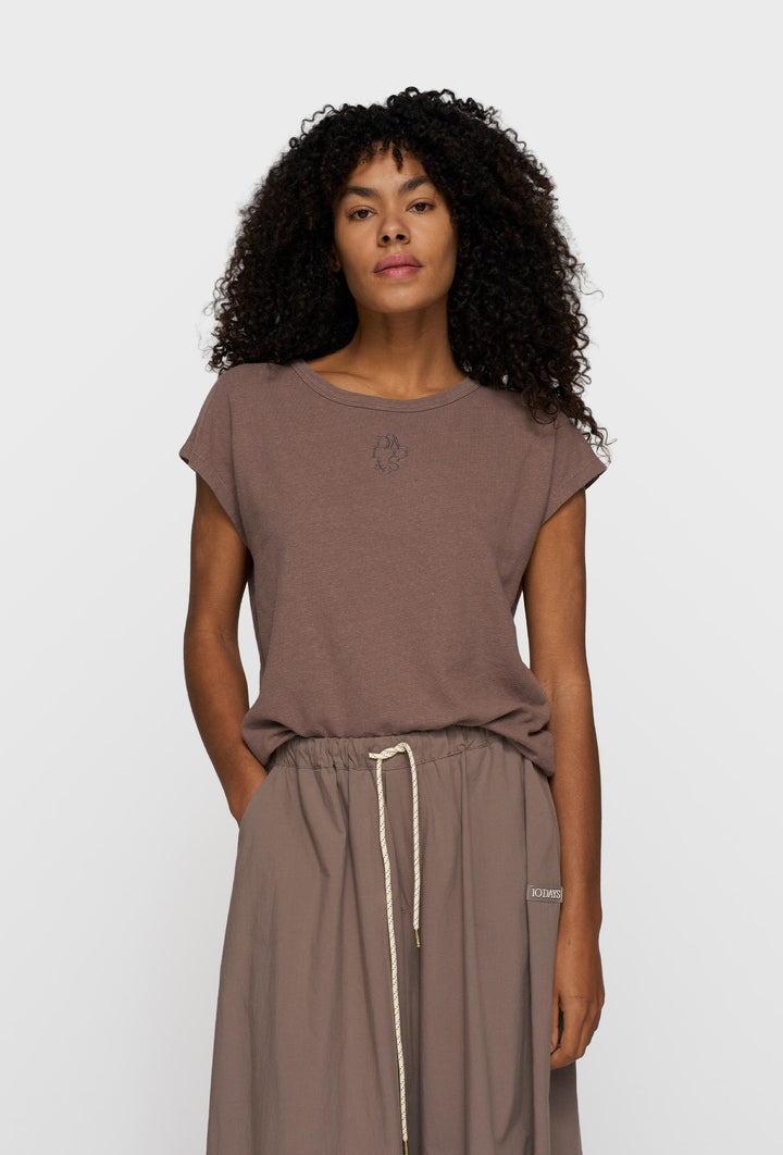 T-shirt minimalistyczne w kolorze taupe