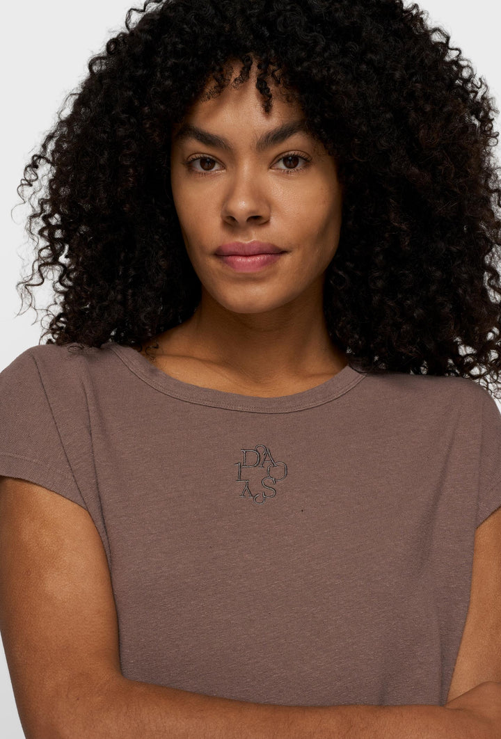 T-shirt minimalistyczne w kolorze taupe