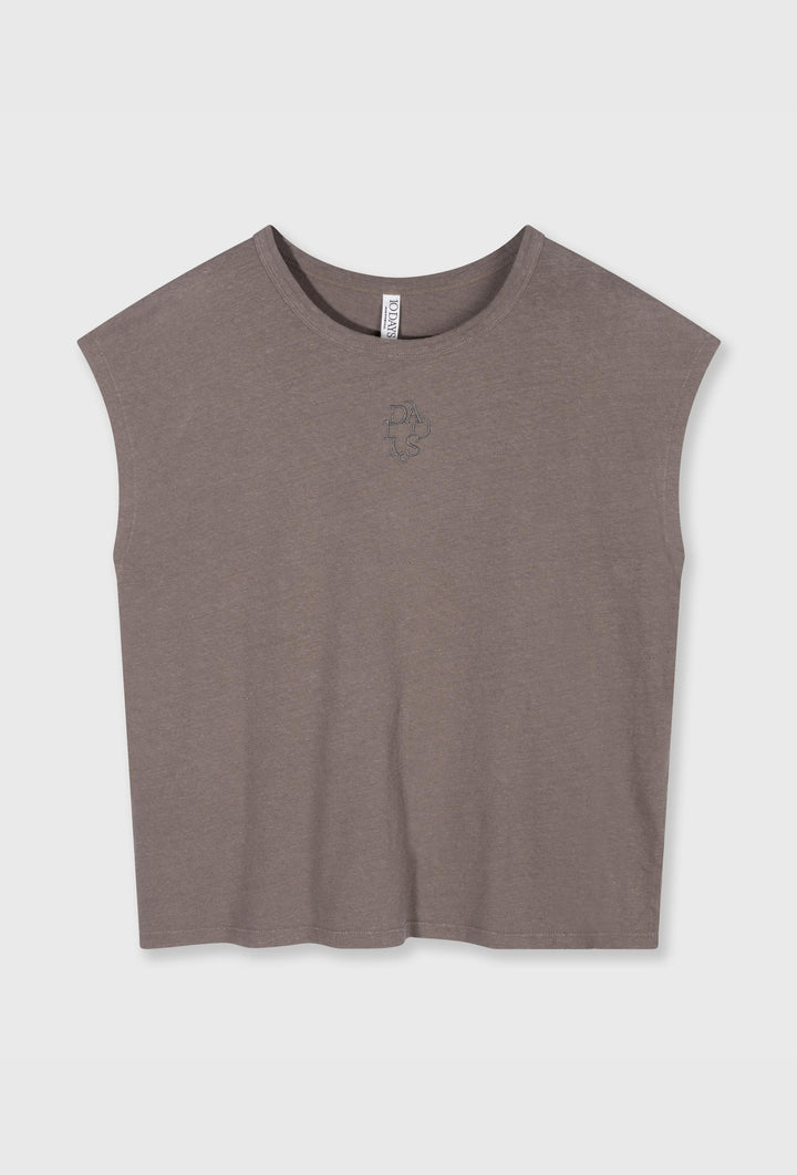 T-shirt minimalistyczne w kolorze taupe
