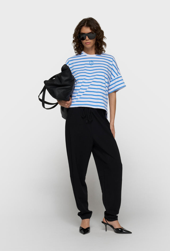 T-shirt damski oversize w niebieskie paski 10DAYS