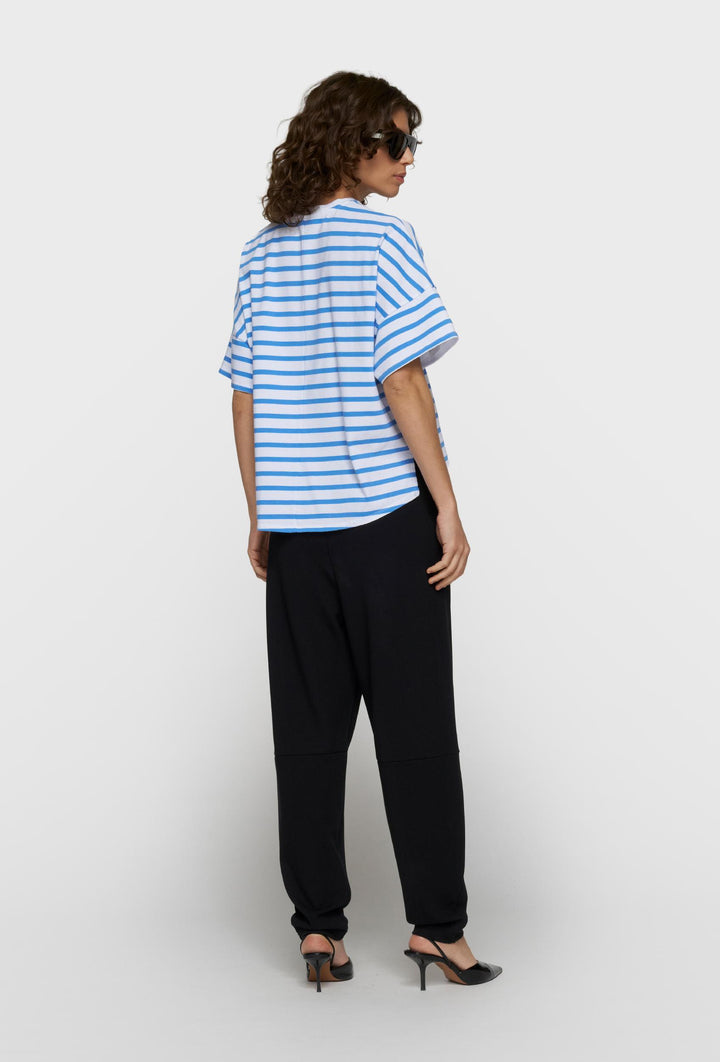 T-shirt damski oversize w niebieskie paski 10DAYS