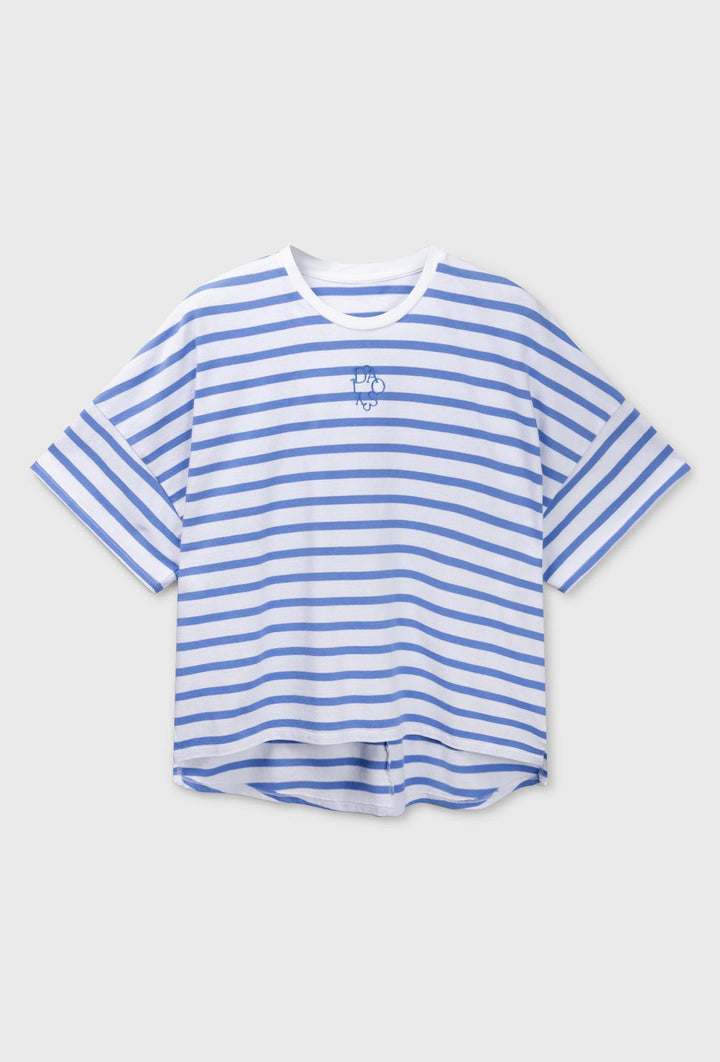 T-shirt damski oversize w niebieskie paski 10DAYS