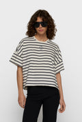 T-shirt damski oversize w grafitowe paski 10DAYS