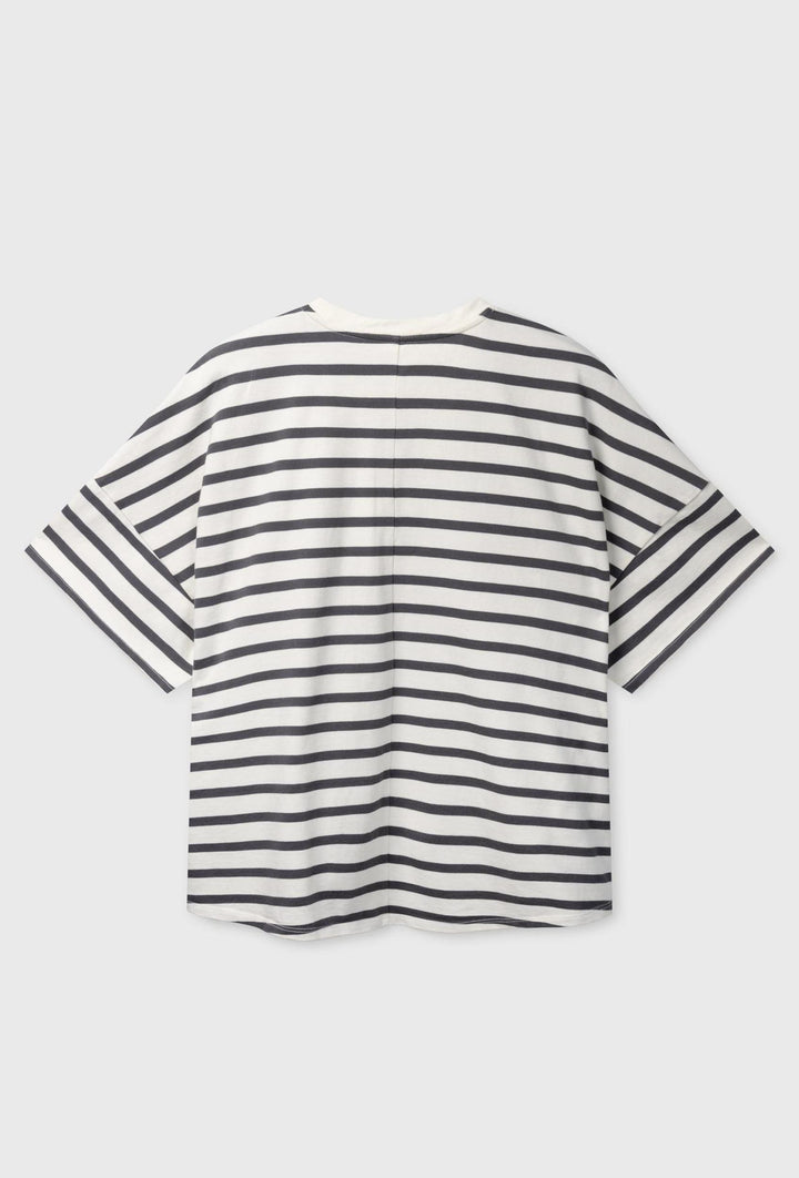 T-shirt damski oversize w grafitowe paski 10DAYS