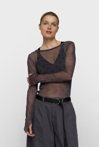 Transparentna bluzka damska z monogramem 10DAYS
