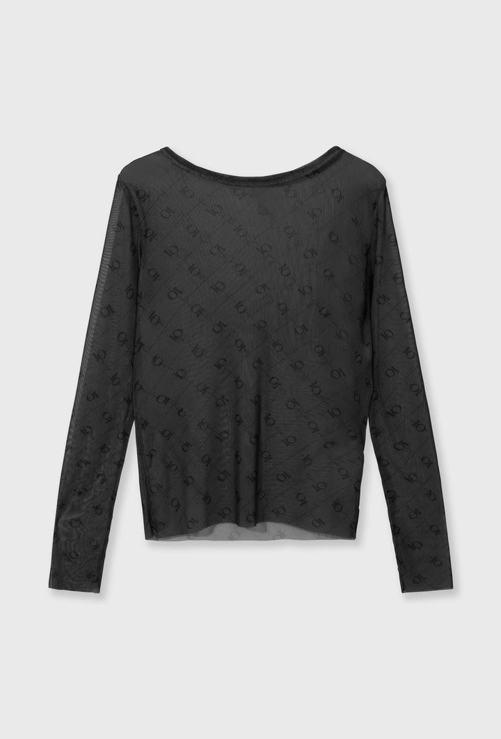 Transparentna bluzka damska z monogramem 10DAYS