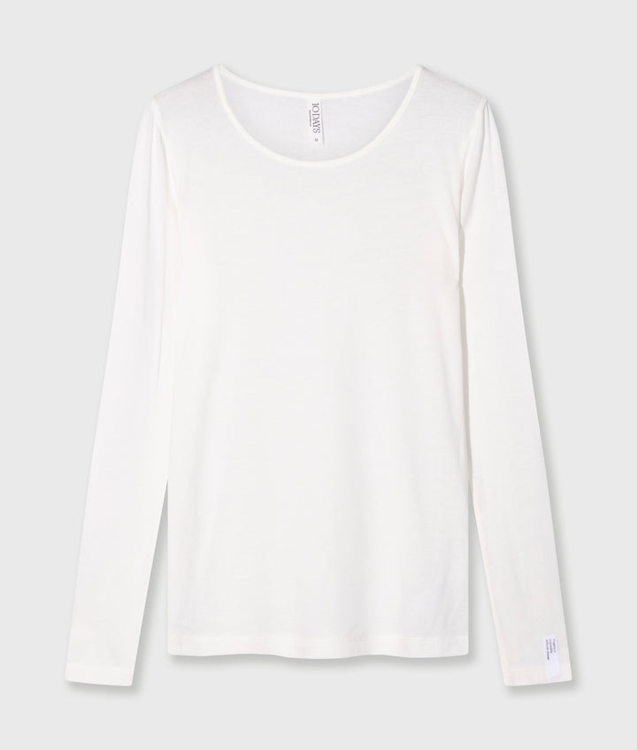 Klasyczny longsleeve z długim rękawem w kolorze ecru
