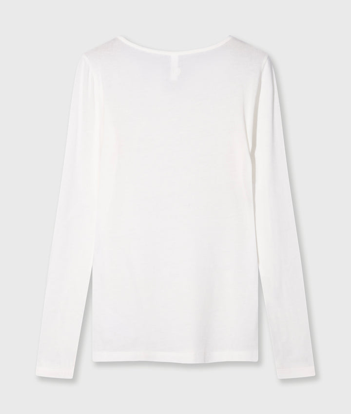 Klasyczny longsleeve z długim rękawem w kolorze ecru