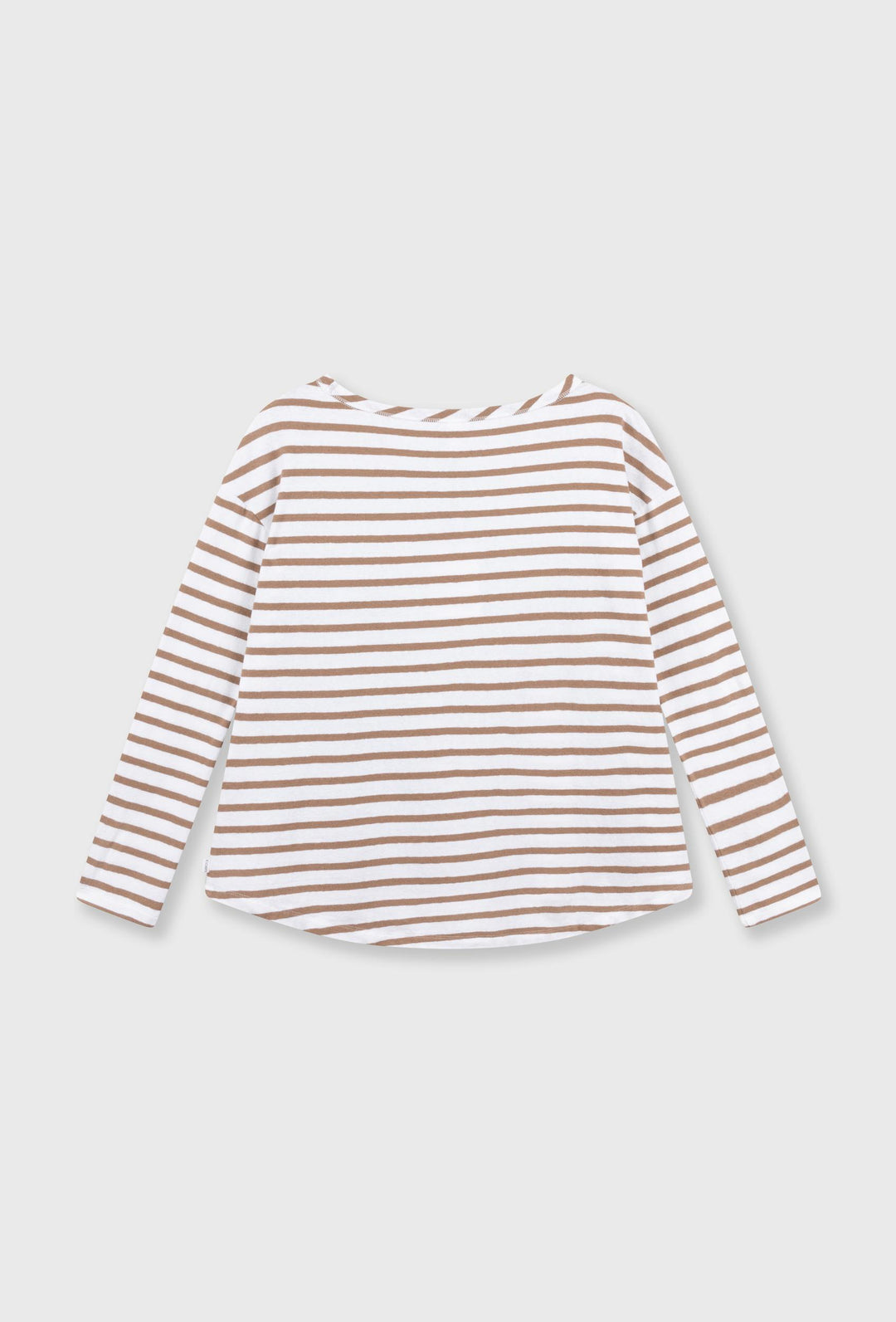 T-shirt z długim rękawem w paski i haftowanym logo