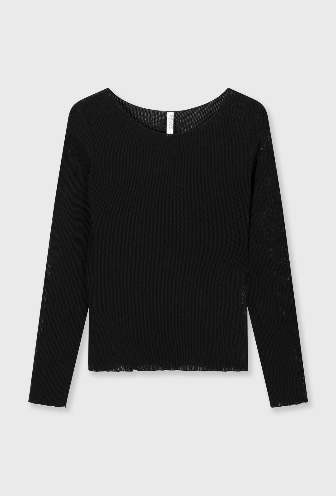 Delikatnie siateczkowa bluzka z długim rękawem