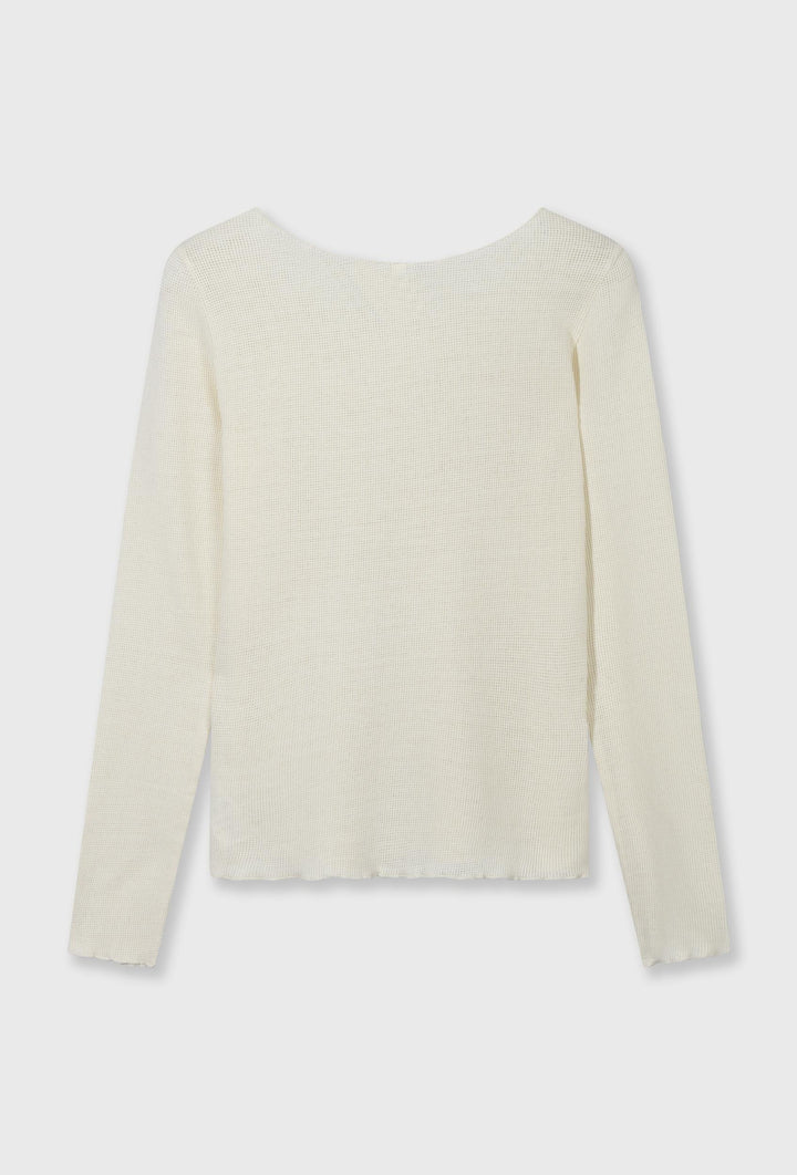 Lekka, delikatnie siateczkowa bluzka w kolorze ecru