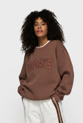 Brązowa bluza o kroju oversize z napisem 10DAYS