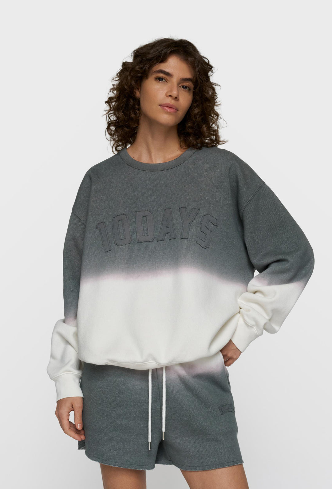 Bawełniana bluza oversize z efektem ombre