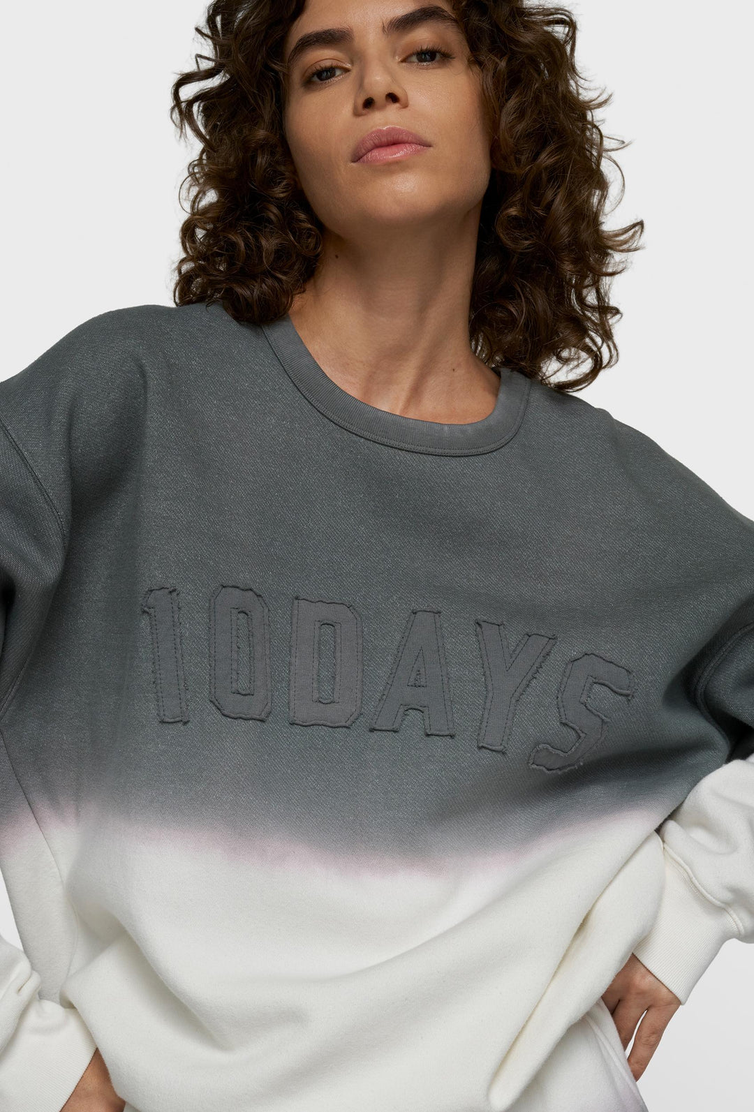 Bawełniana bluza oversize z efektem ombre