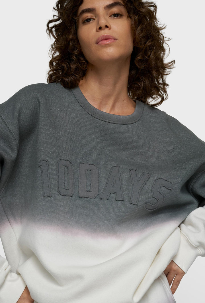 Bawełniana bluza oversize z efektem ombre