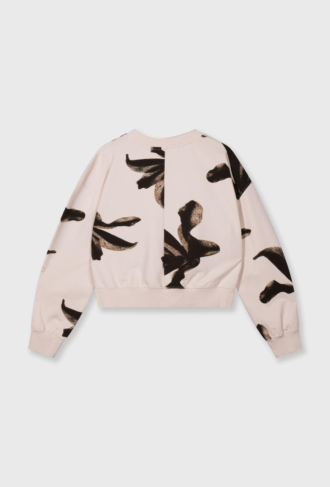 Bluza dresowa z kwiatowym nadrukiem pudrowy róż