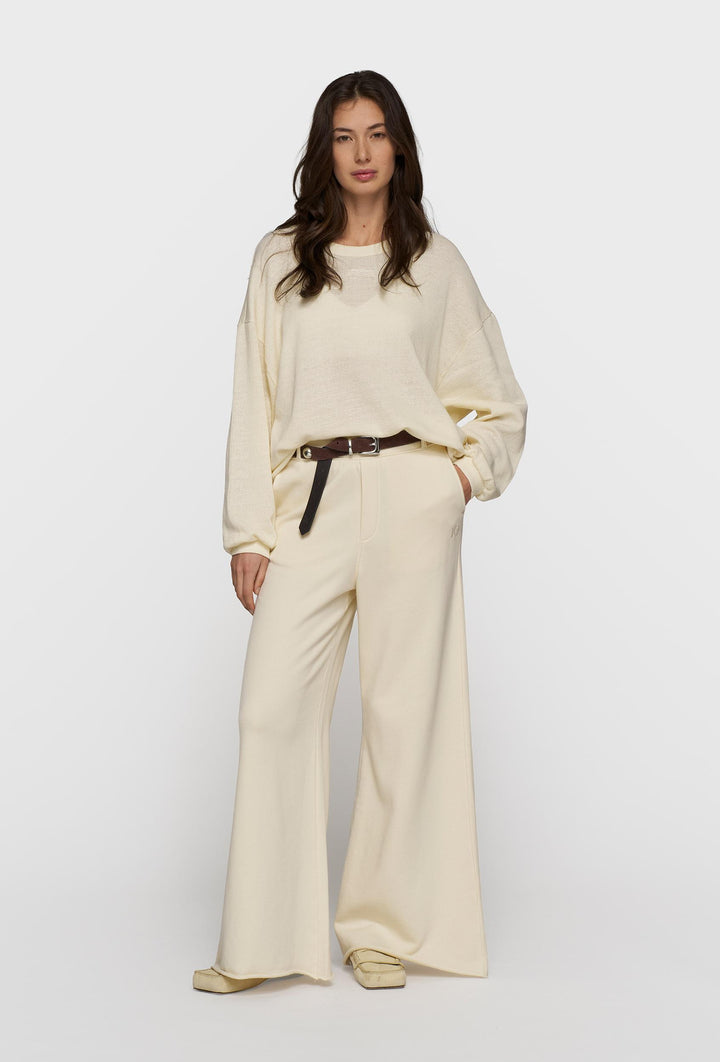 Lekka bluza z siateczkowej dzianiny w kolorze ecru