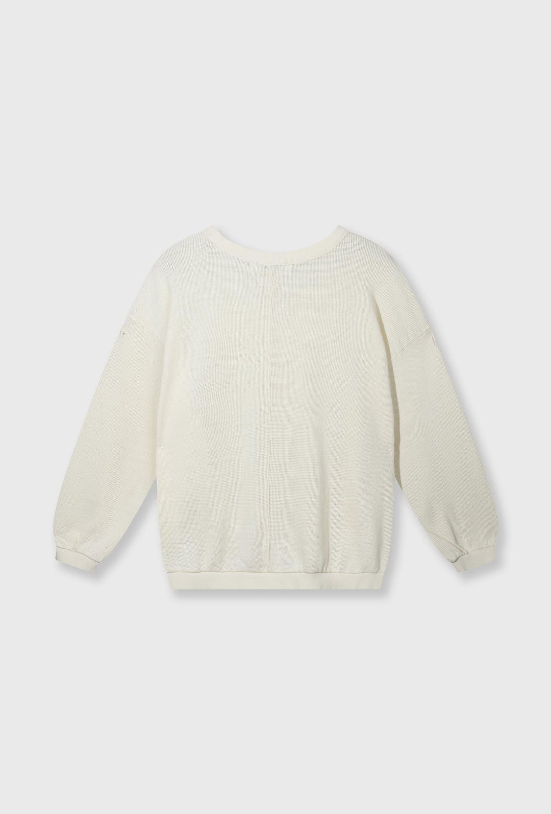 Lekka bluza z siateczkowej dzianiny w kolorze ecru