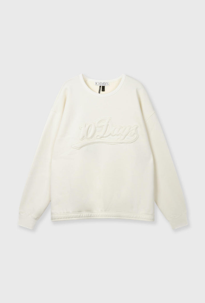 Kremowa bluza z wypukłym haftem 10Days