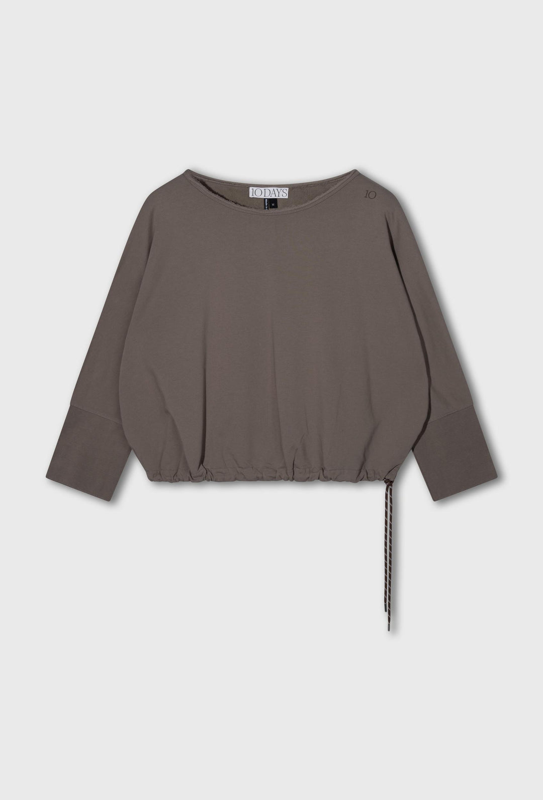 Taupe bluza z regulowanym marszczonym dołem