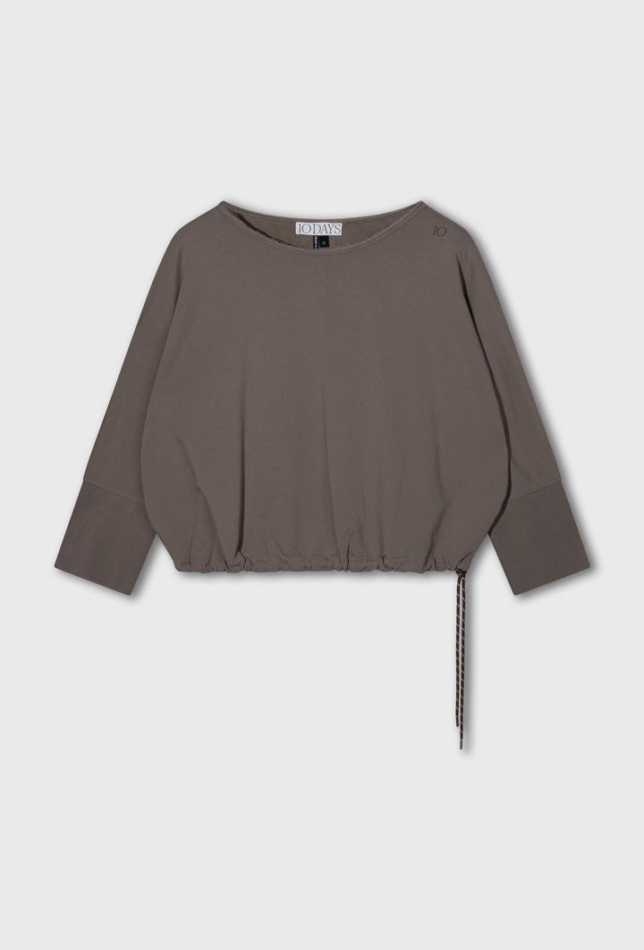 Taupe bluza z regulowanym marszczonym dołem