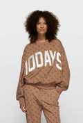 Brązowa bluza oversize z monogramem i dużym logo 10DAYS
