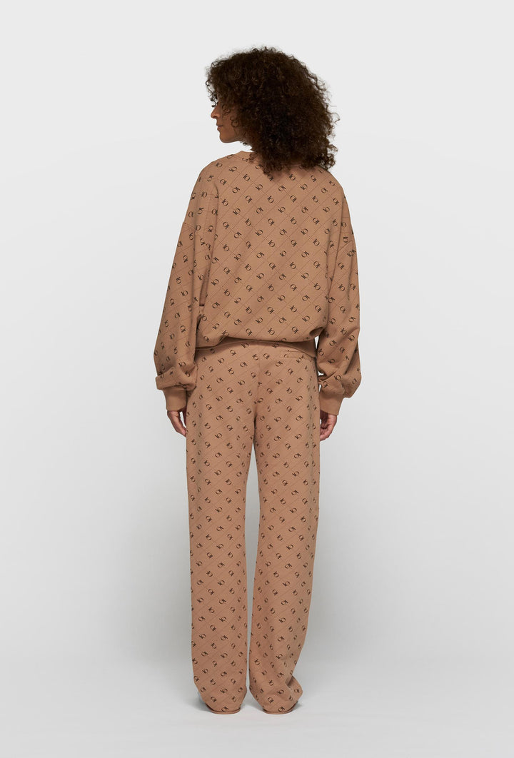 Brązowa bluza oversize z monogramem i dużym logo 10DAYS