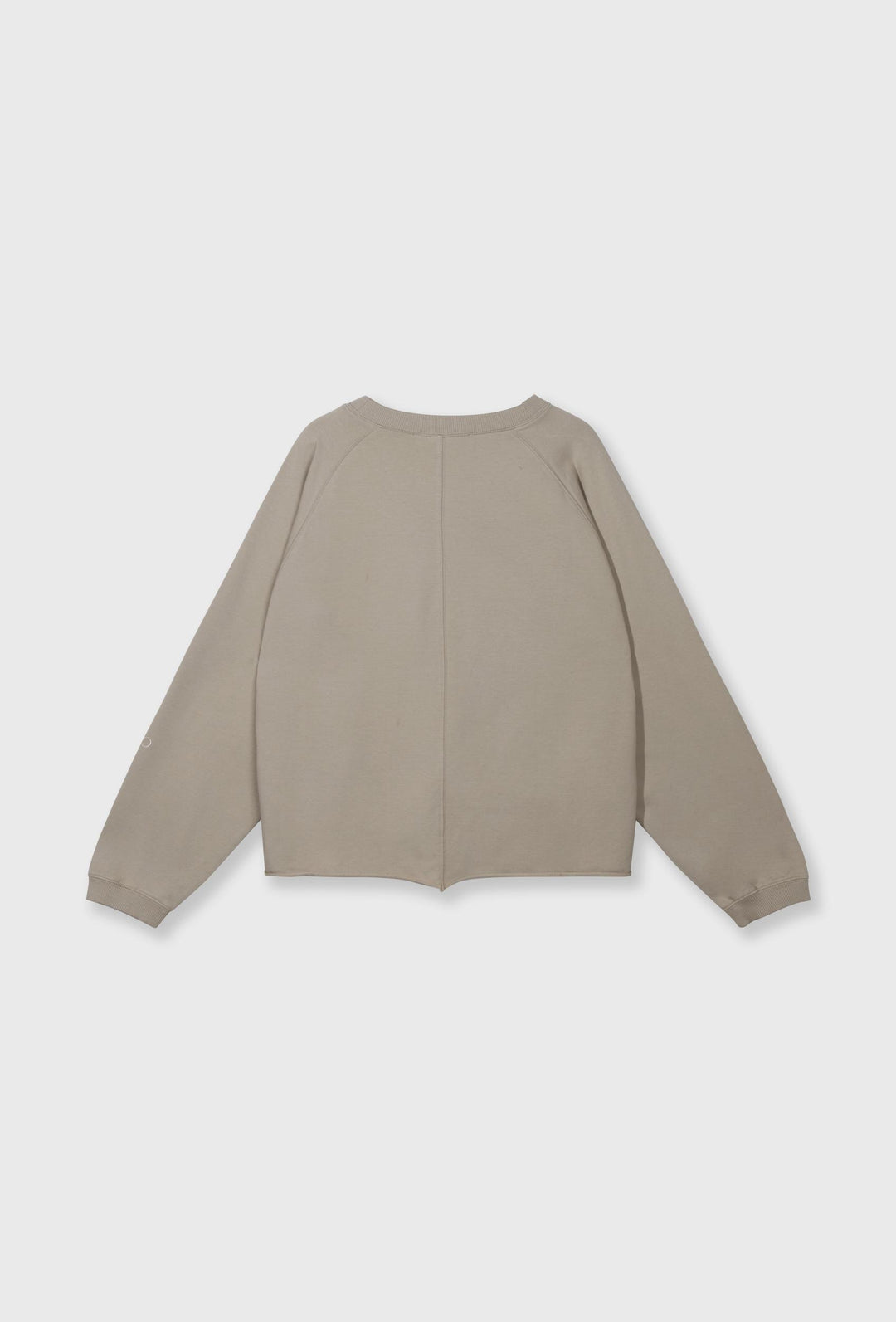 Bawełniana bluza oversize z asymetrycznym dołem taupe