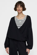 Bluza kopertowa w czarnym kolorze