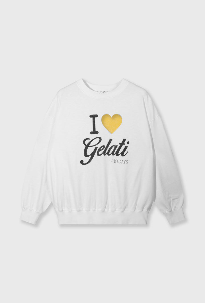 Bluza damska 10DAYS „I Love Gelati” w białym kolorze o oversizowym fasonie