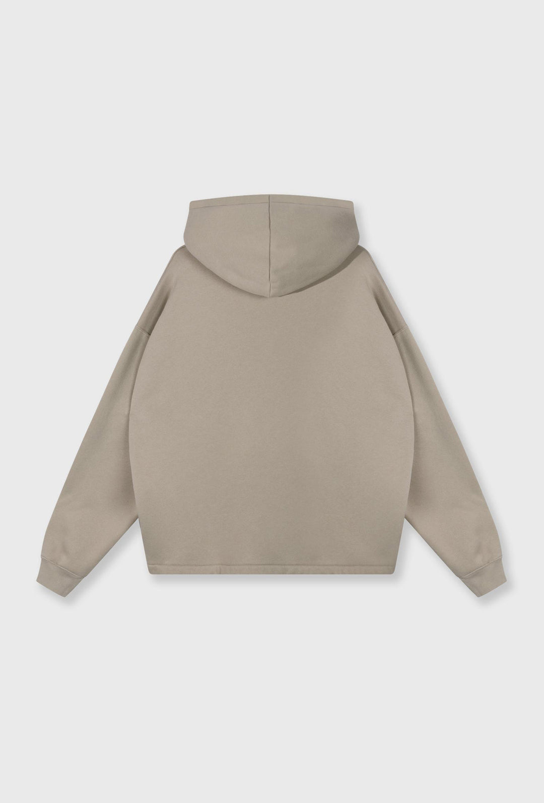 Bawełniana bluza oversize z kapturem i metalicznym napisem taupe