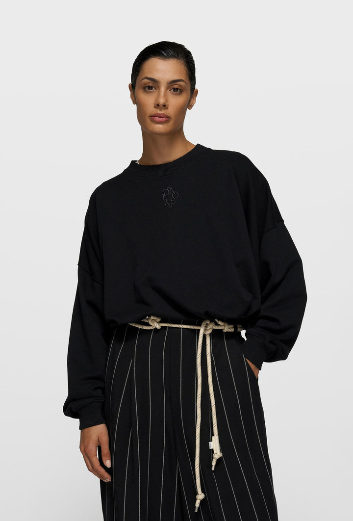 Czarna bluza oversize z haftem „10DAYS”