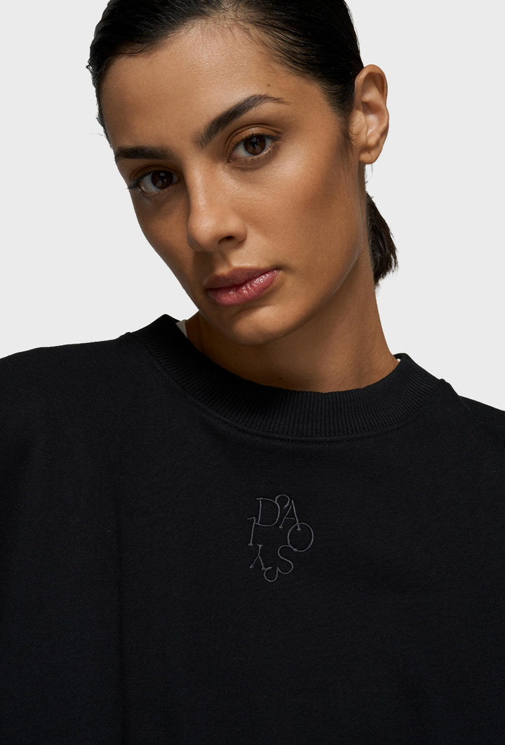 Czarna bluza oversize z haftem „10DAYS”