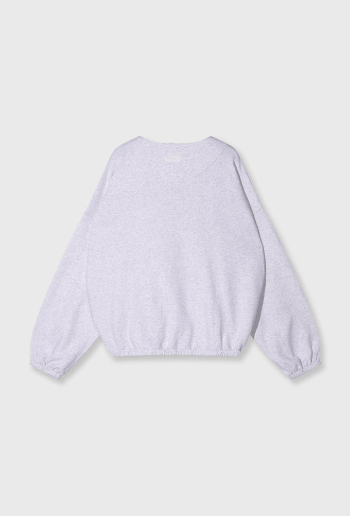 Bluza w jednolitym szarym kolorze z dekoltem "V"