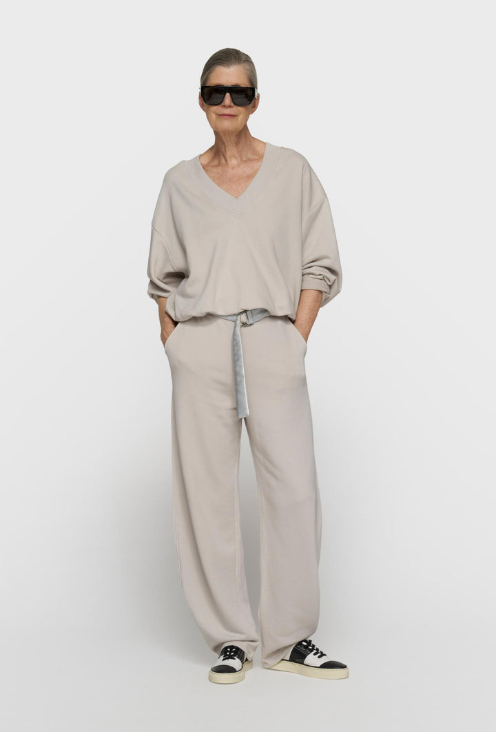 Bluza damska 10DAYS oversize z dekoltem V i haftem na plecach