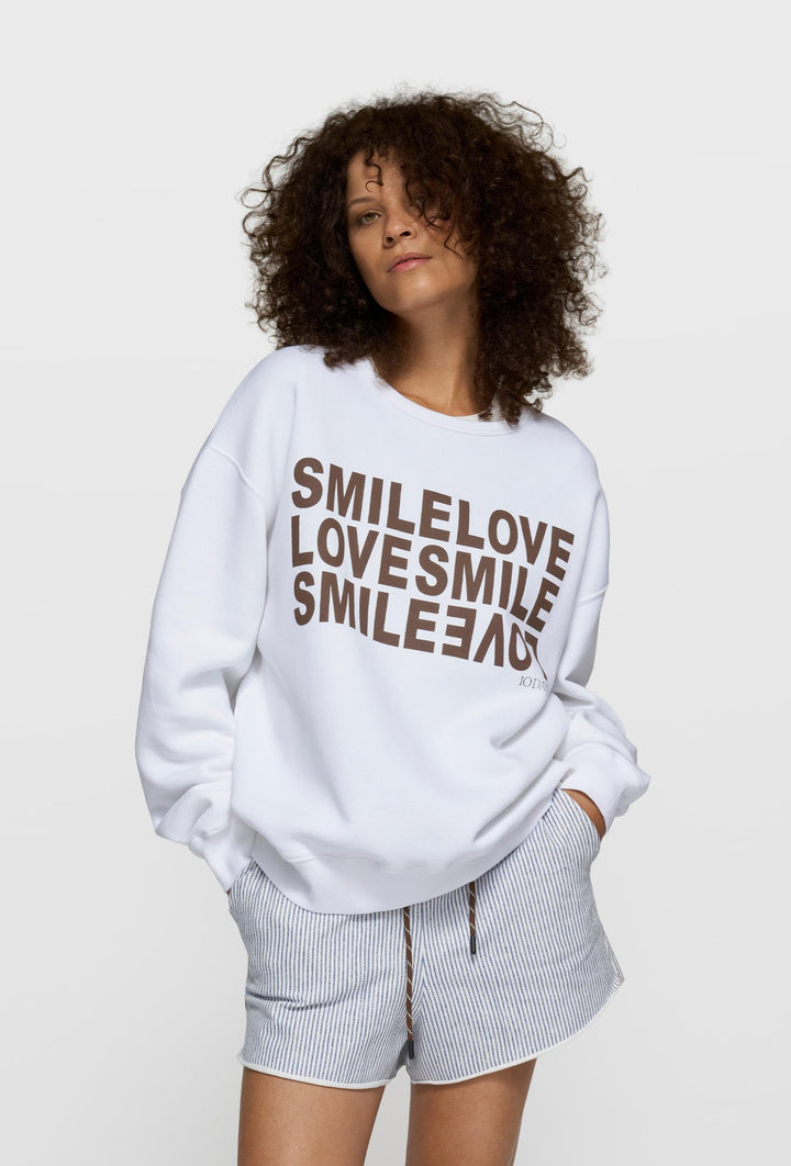 Bluza oversize z grafiką „SMILE LOVE”