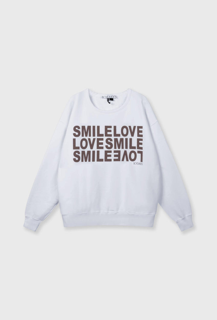 Bluza oversize z grafiką „SMILE LOVE”