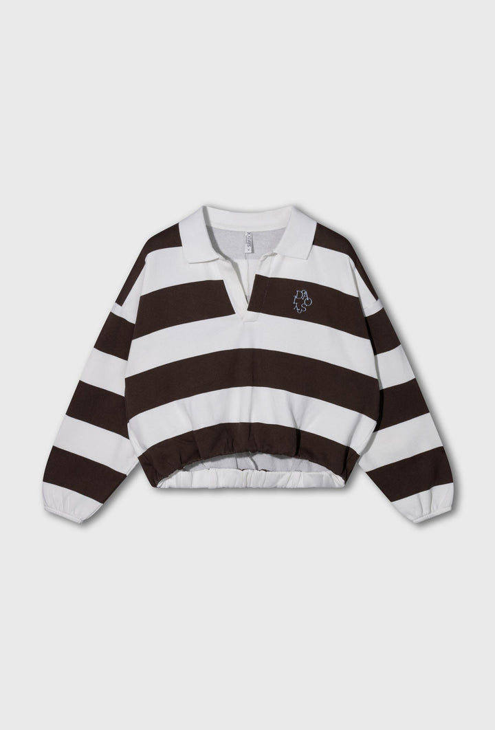 Pasiasta bluza rugby o swobodnym kroju