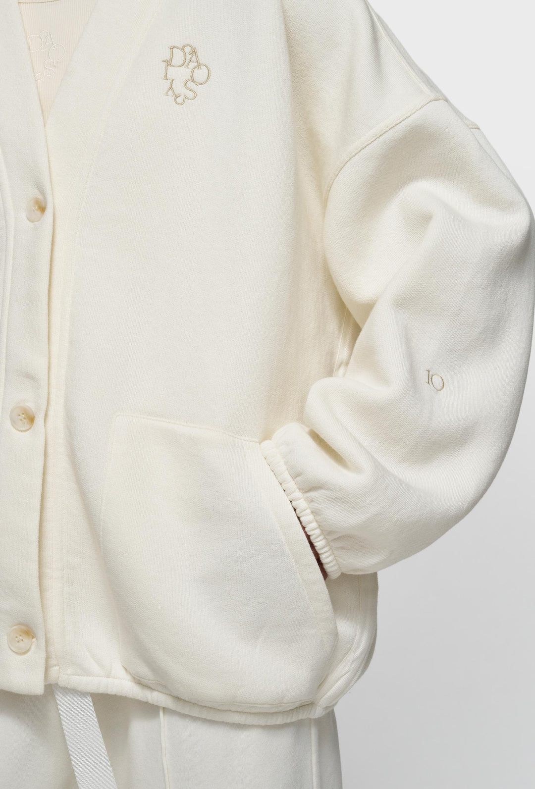 Kardigan dresowy z haftowanym logo