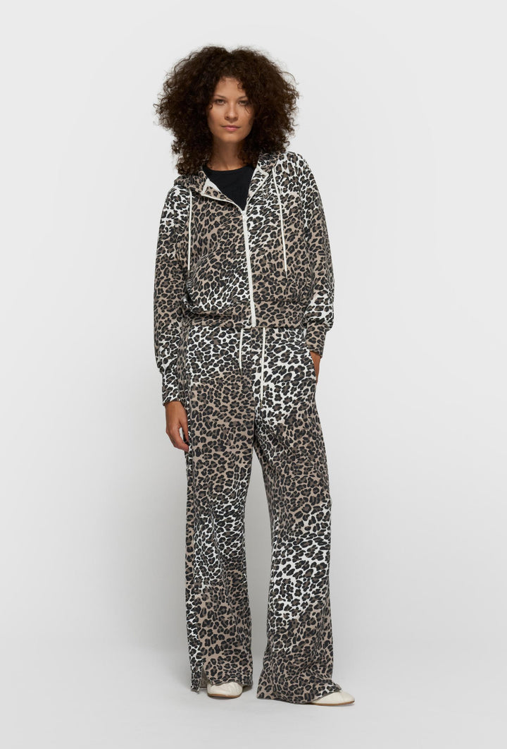 Bluza z kapturem w panterkowy wzór zapinana na zamek