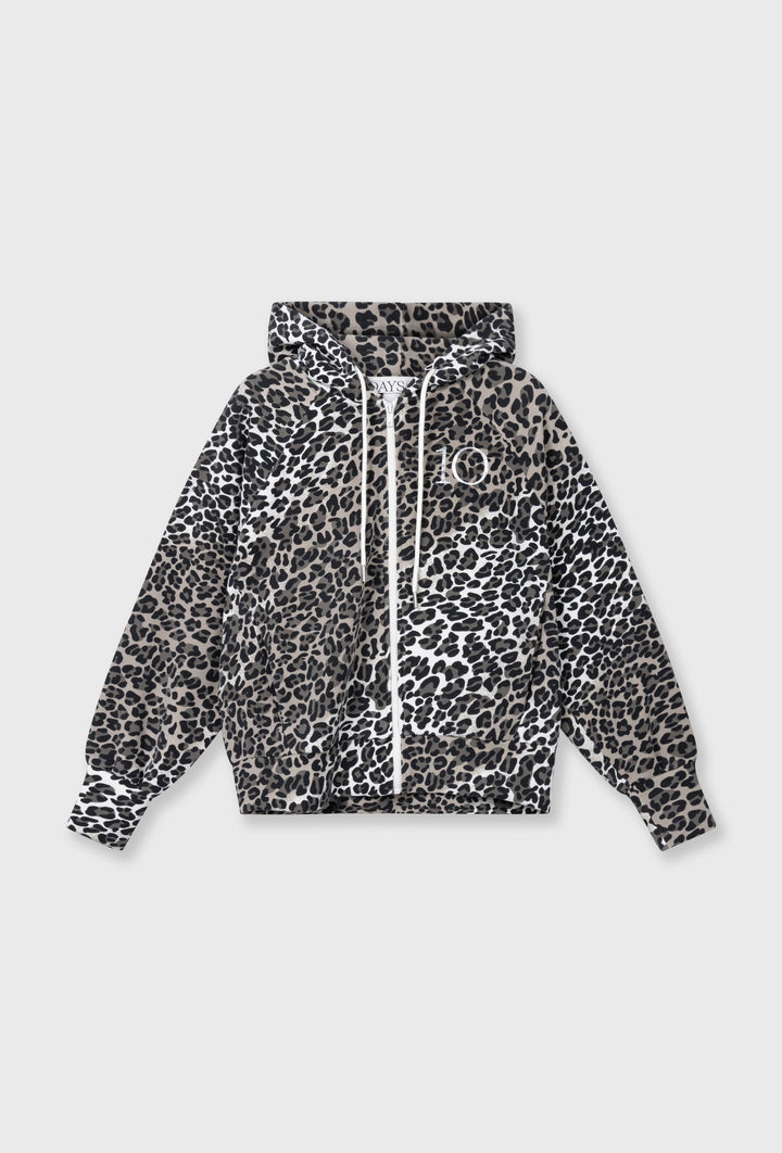 Bluza z kapturem w panterkowy wzór zapinana na zamek