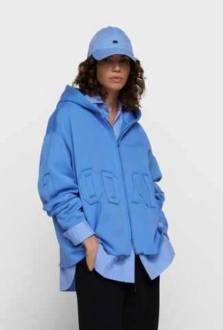 Niebieska bluza damska 10DAYS z kapturem i aplikacją logo