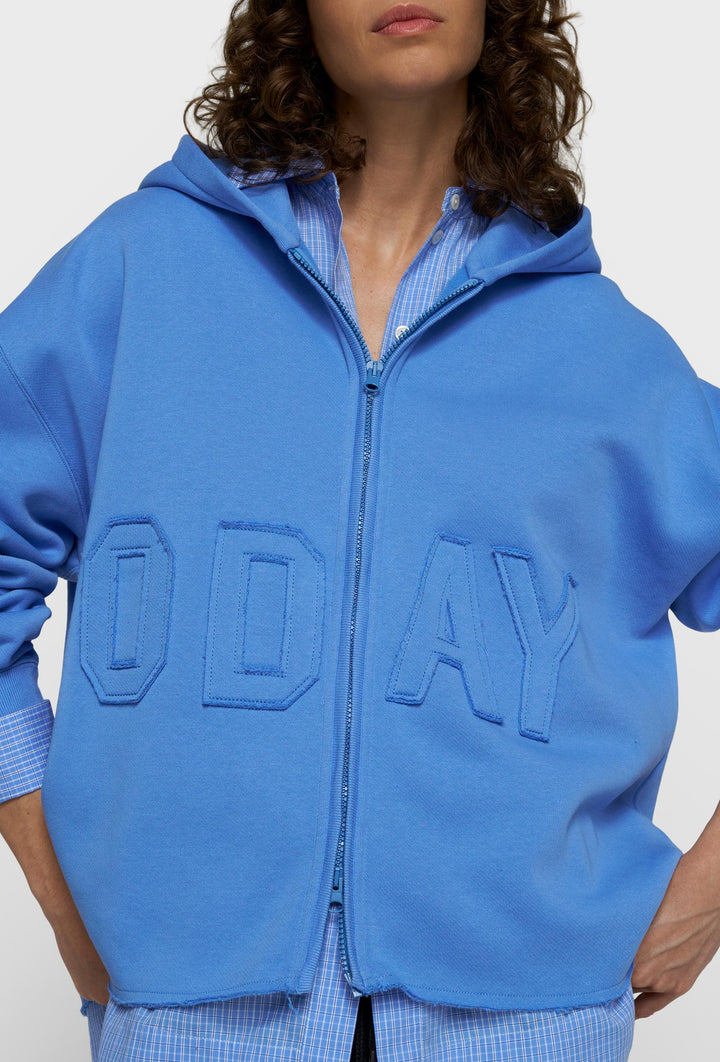 Niebieska bluza damska 10DAYS z kapturem i aplikacją logo