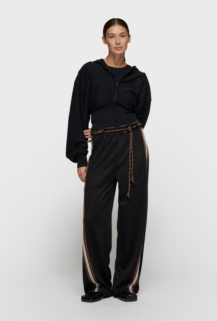 Czarna krótka bluza rozpinana z kapturem 10DAYS