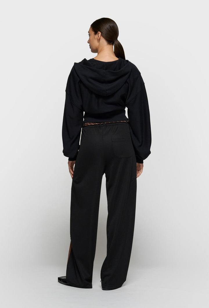 Czarna krótka bluza rozpinana z kapturem 10DAYS