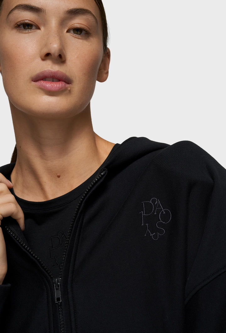 Czarna krótka bluza rozpinana z kapturem 10DAYS