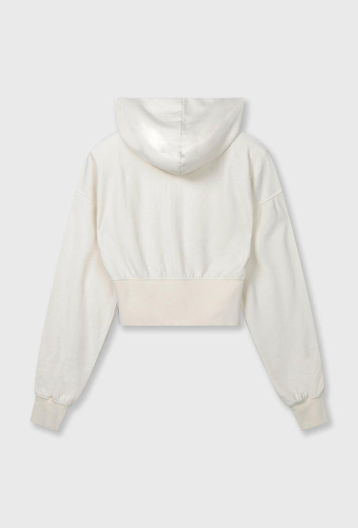 Ecru krótka bluza rozpinana z kapturem 10DAYS