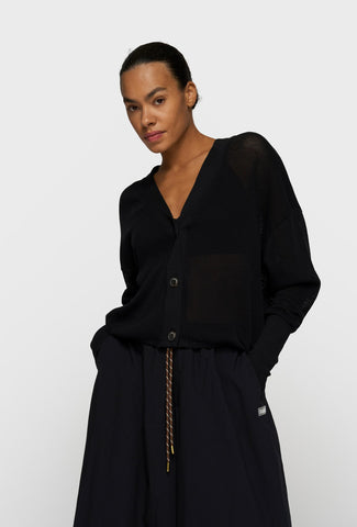 Ażurowy kardigan w czarnym kolorze