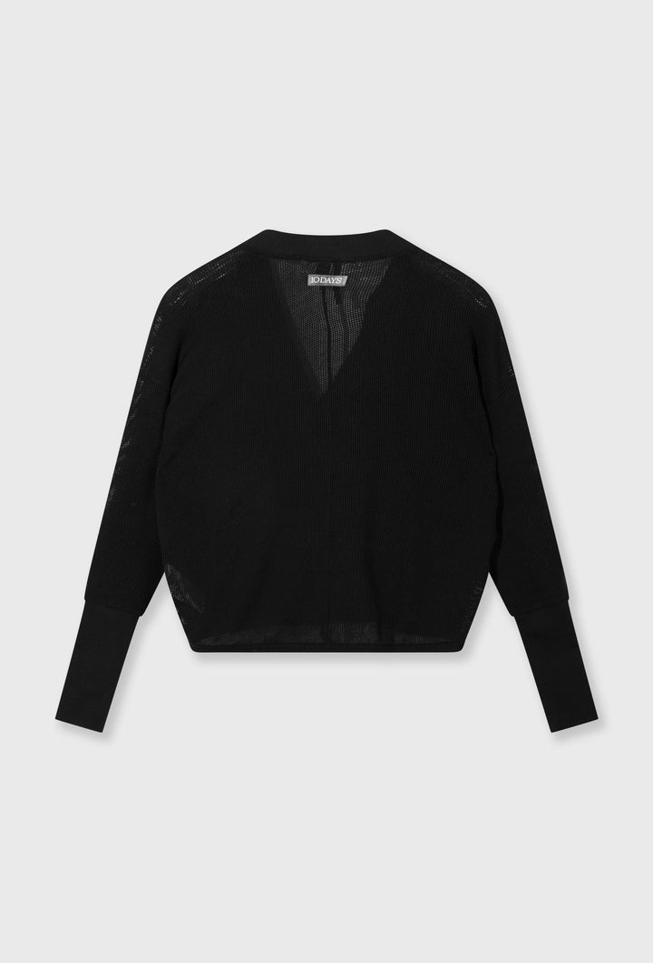 Ażurowy kardigan w czarnym kolorze