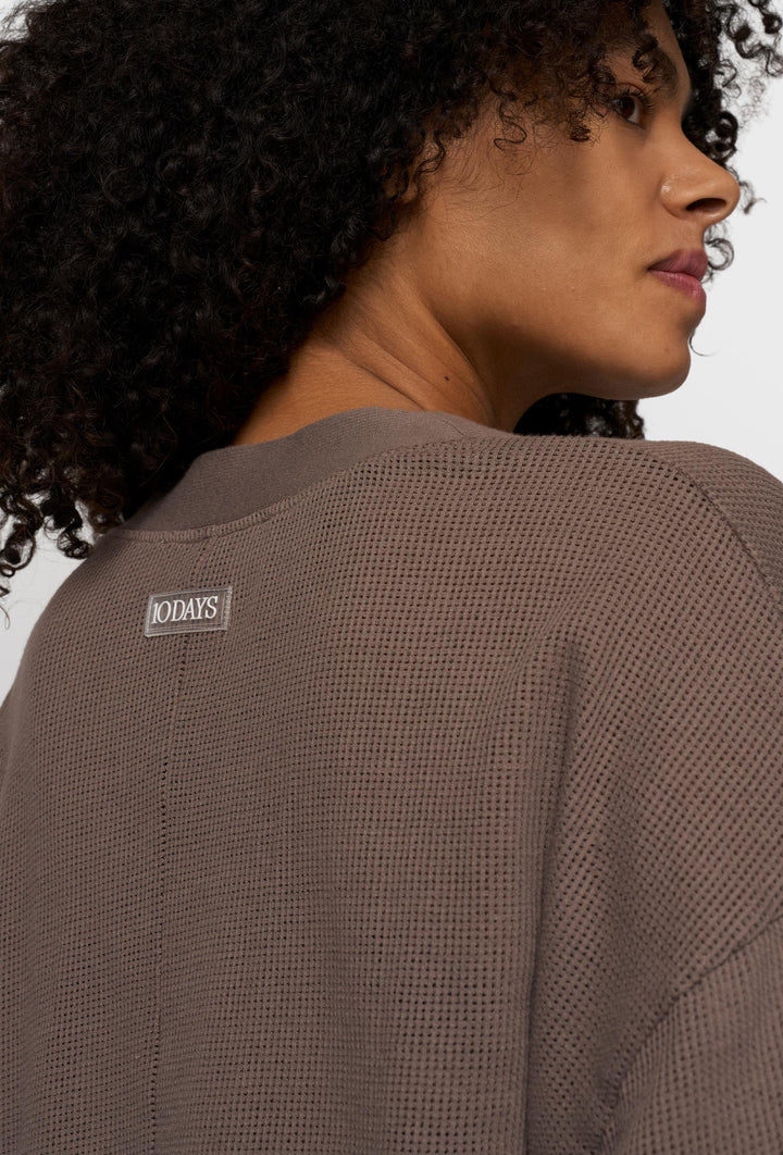 Rozpinany kardigan w kolorze taupe